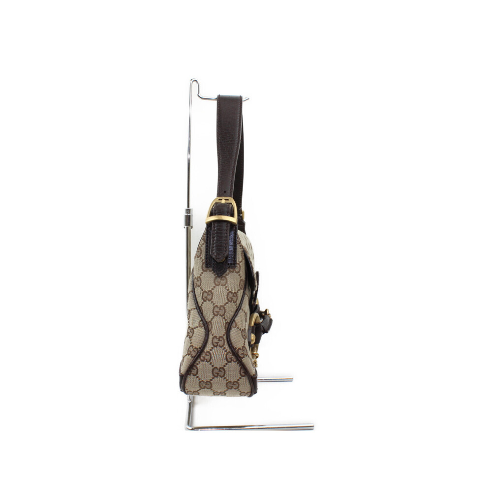 Gucci Hand Leather Canvas One Bag Brown Shoulder